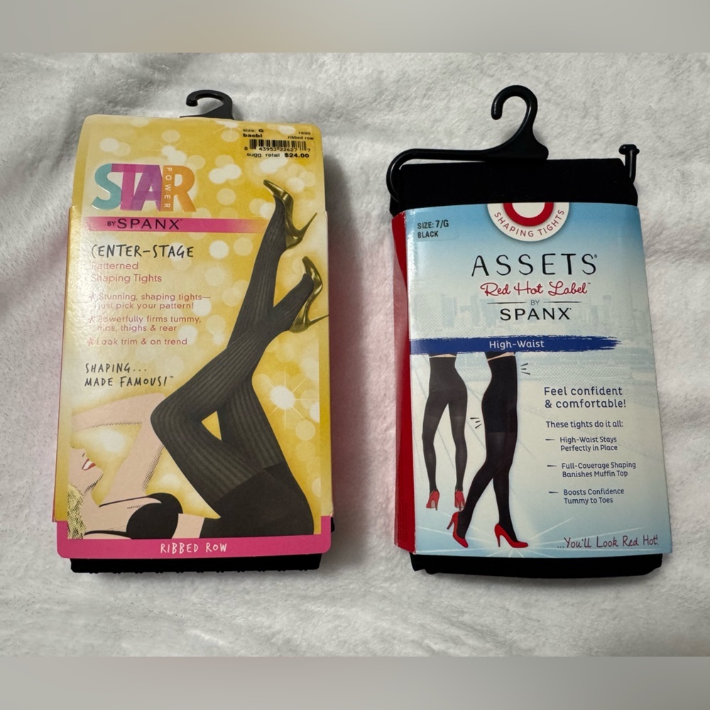 Lots of 2 Assets by Spanx Black Shaping Tights Size 7/G